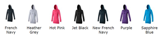 Long Line Hoody Colour Choices